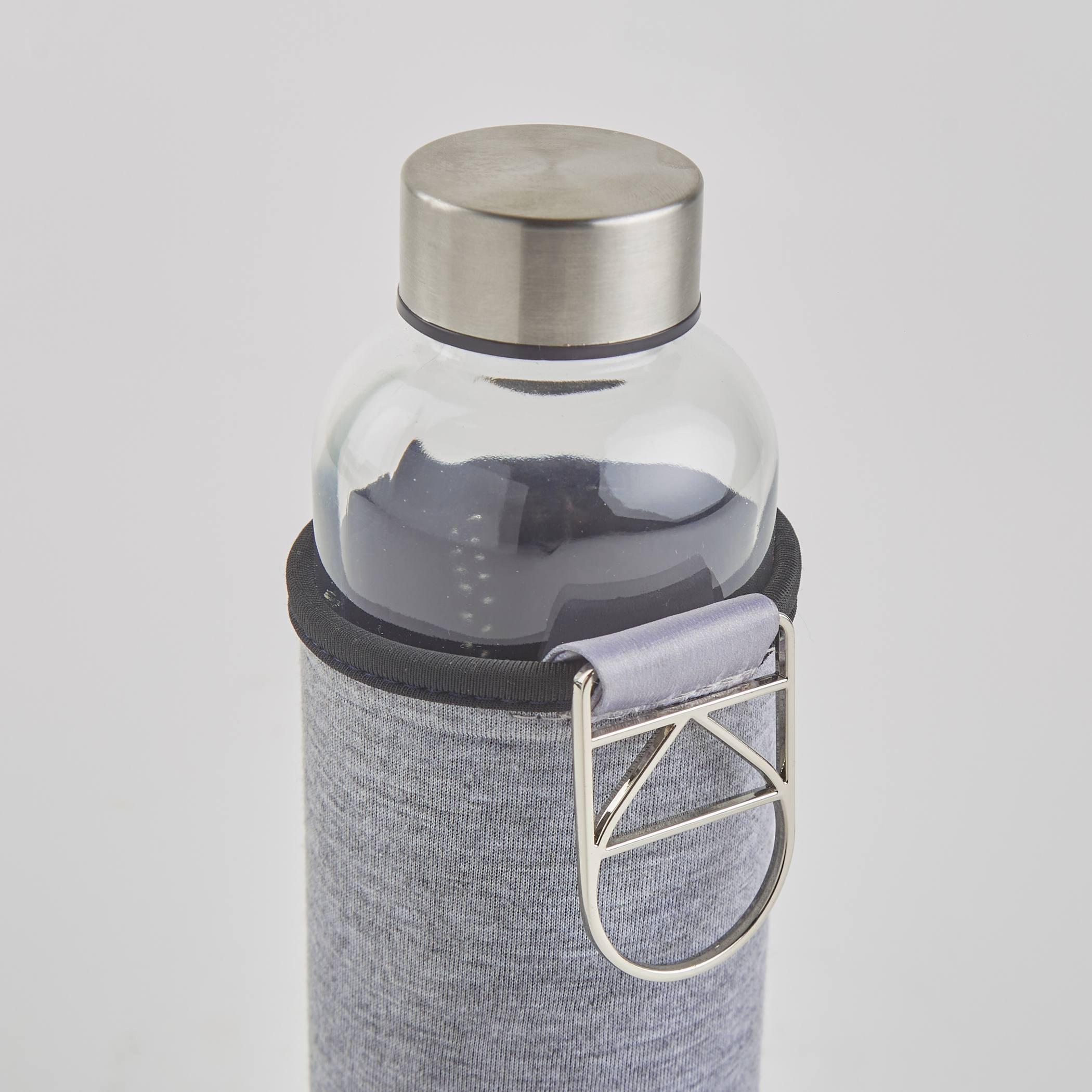 Pacific Favola Glass Water Bottle with Pouch - 600ml in Grey