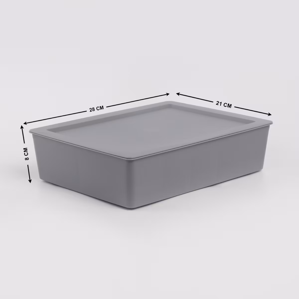 Regan Ashley Polypropylene Drawer Organizer with Lid in Grey