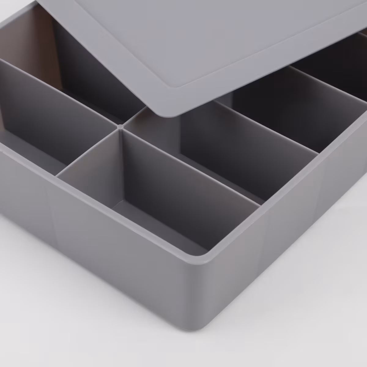 Regan Ashley Polypropylene Drawer Organizer with Lid in Grey