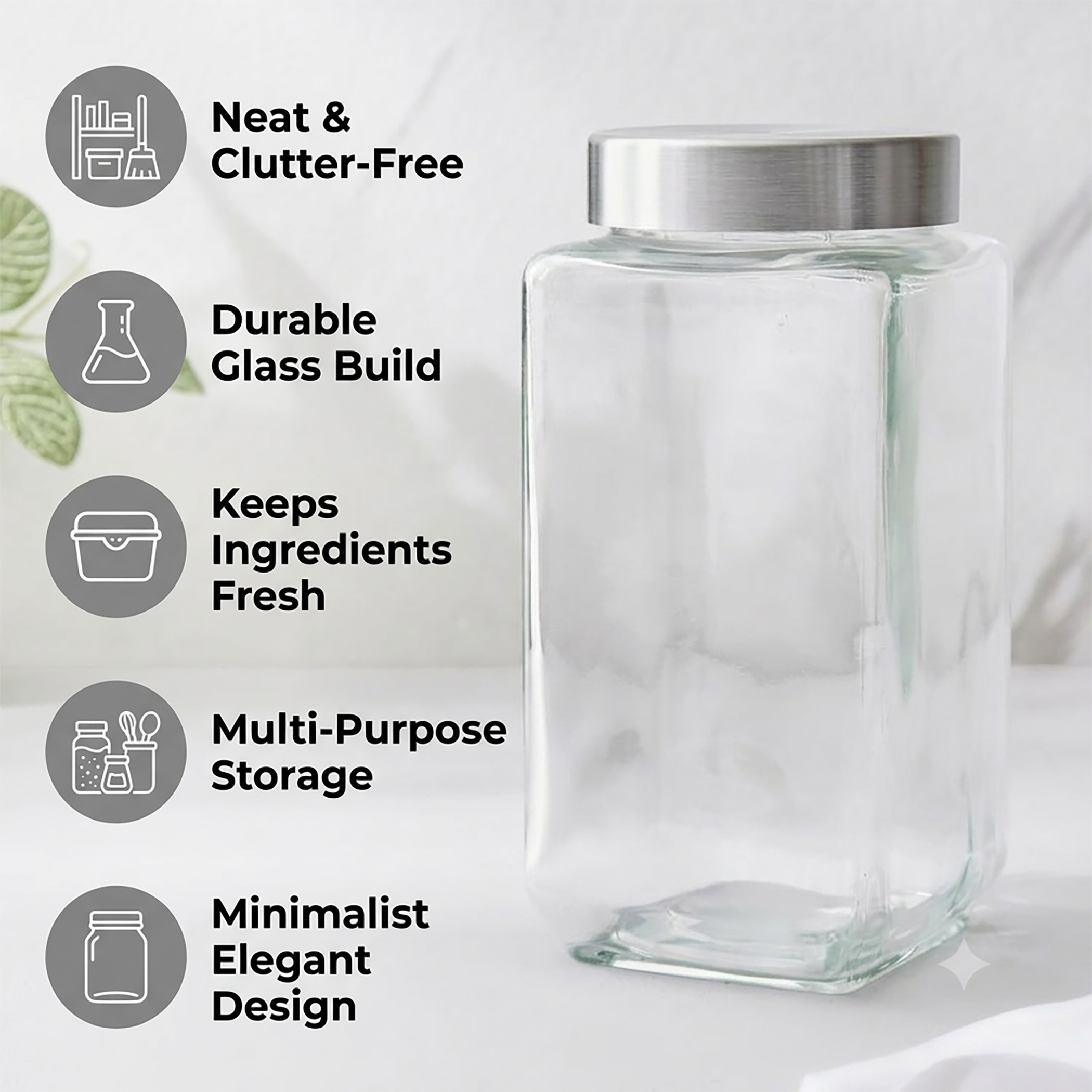 Pacific Blithe Glass Canister - 1000ml in Transparent
