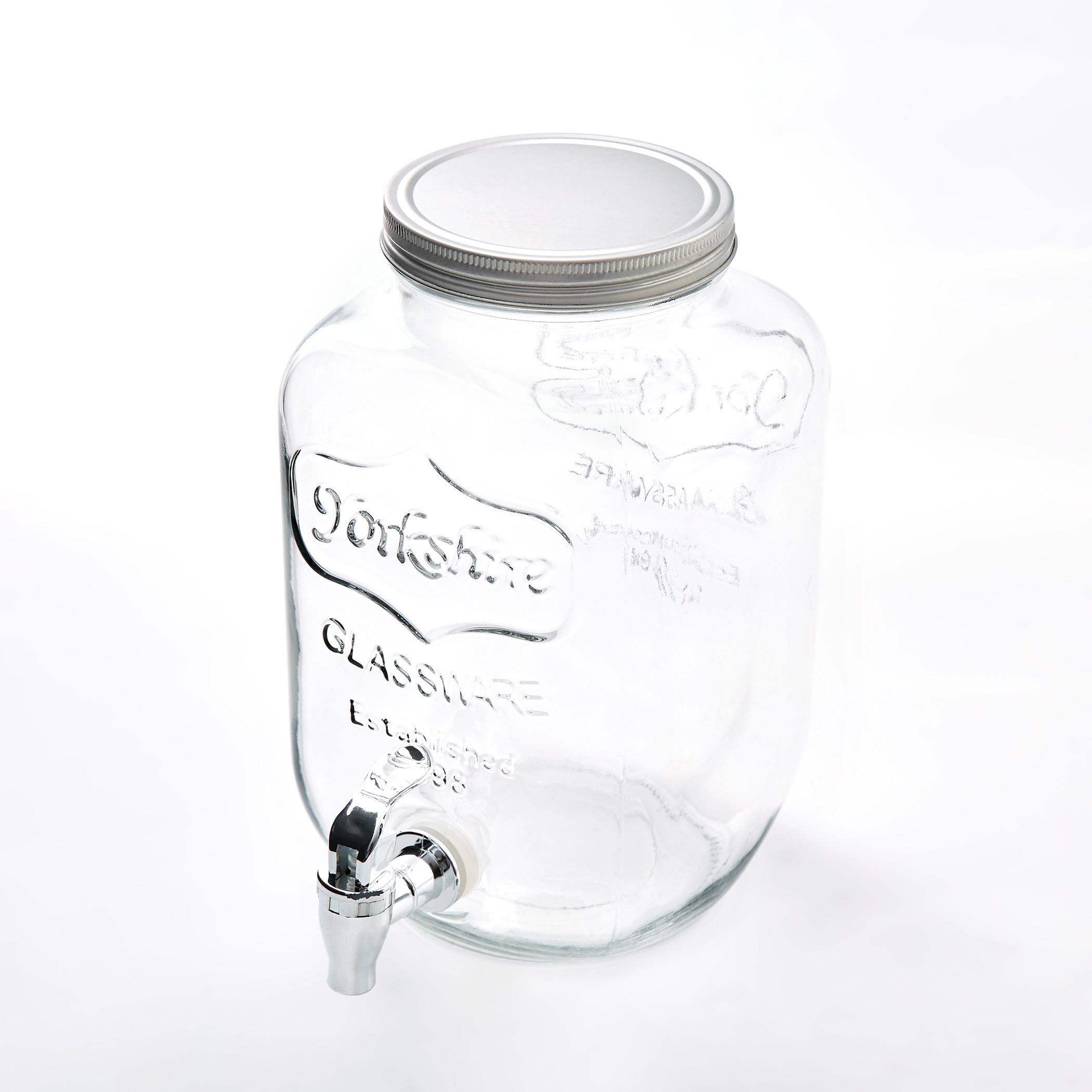 Infinity Cuba Glass Dispenser With Lid - 4L in Transparent