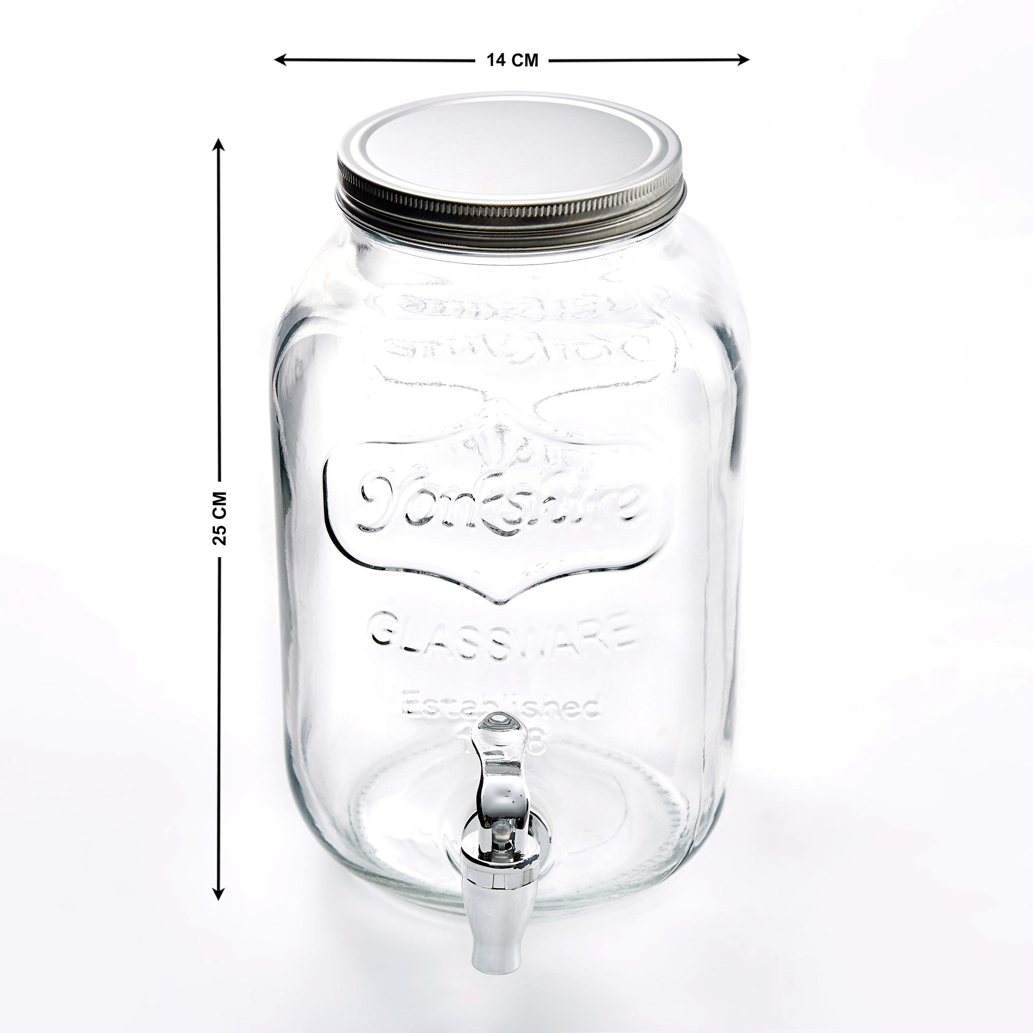 Infinity Cuba Glass Dispenser With Lid - 4L in Transparent