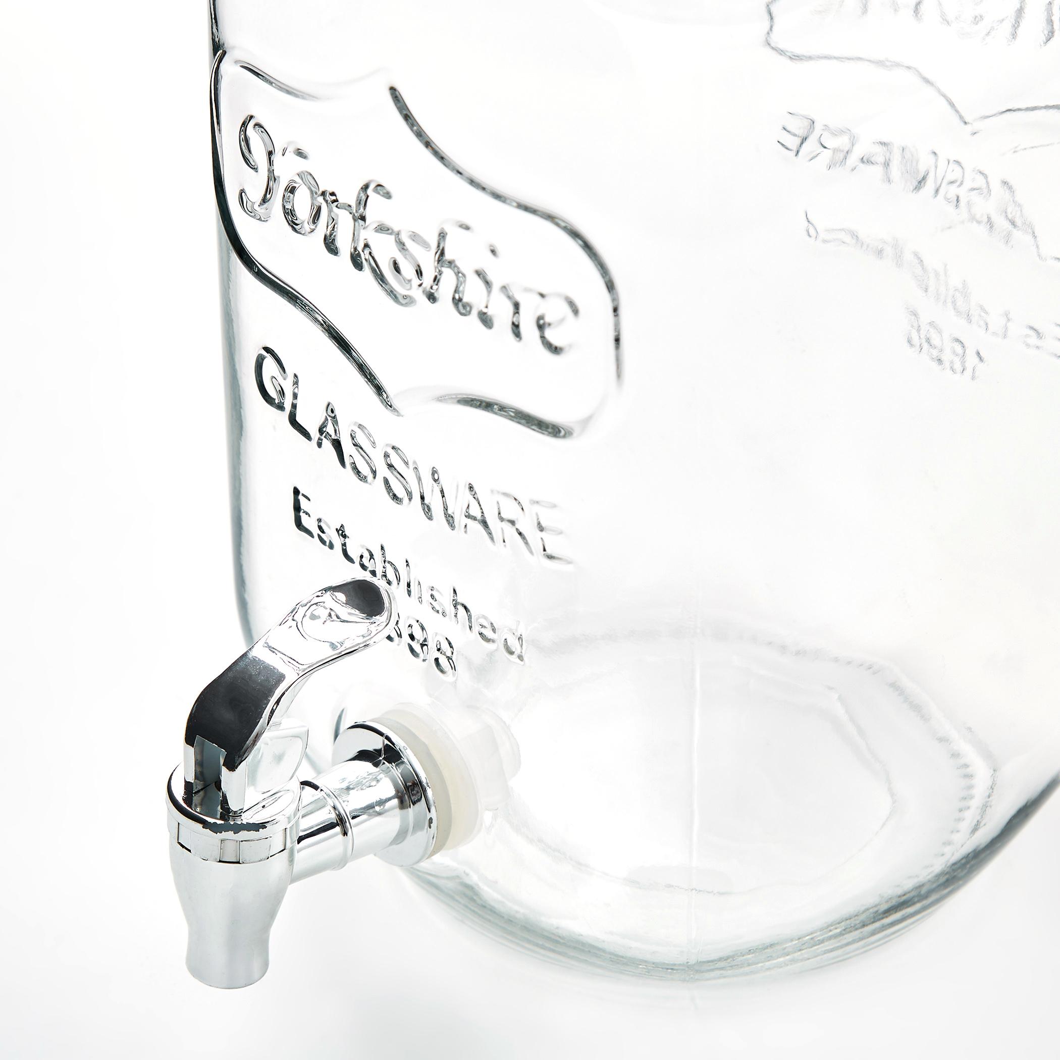 Infinity Cuba Glass Dispenser With Lid - 4L in Transparent