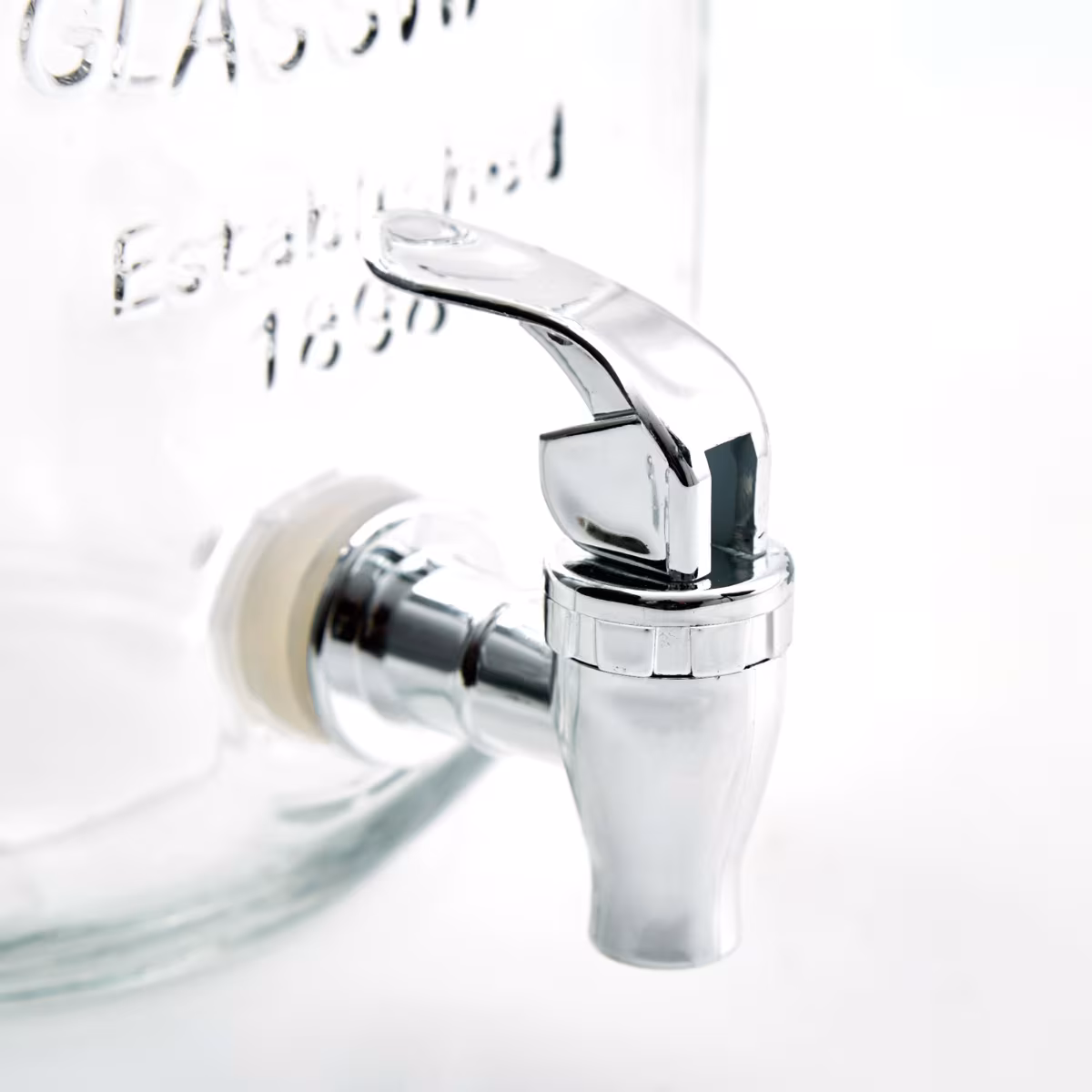 Infinity Cuba Glass Dispenser With Lid - 4L in Transparent