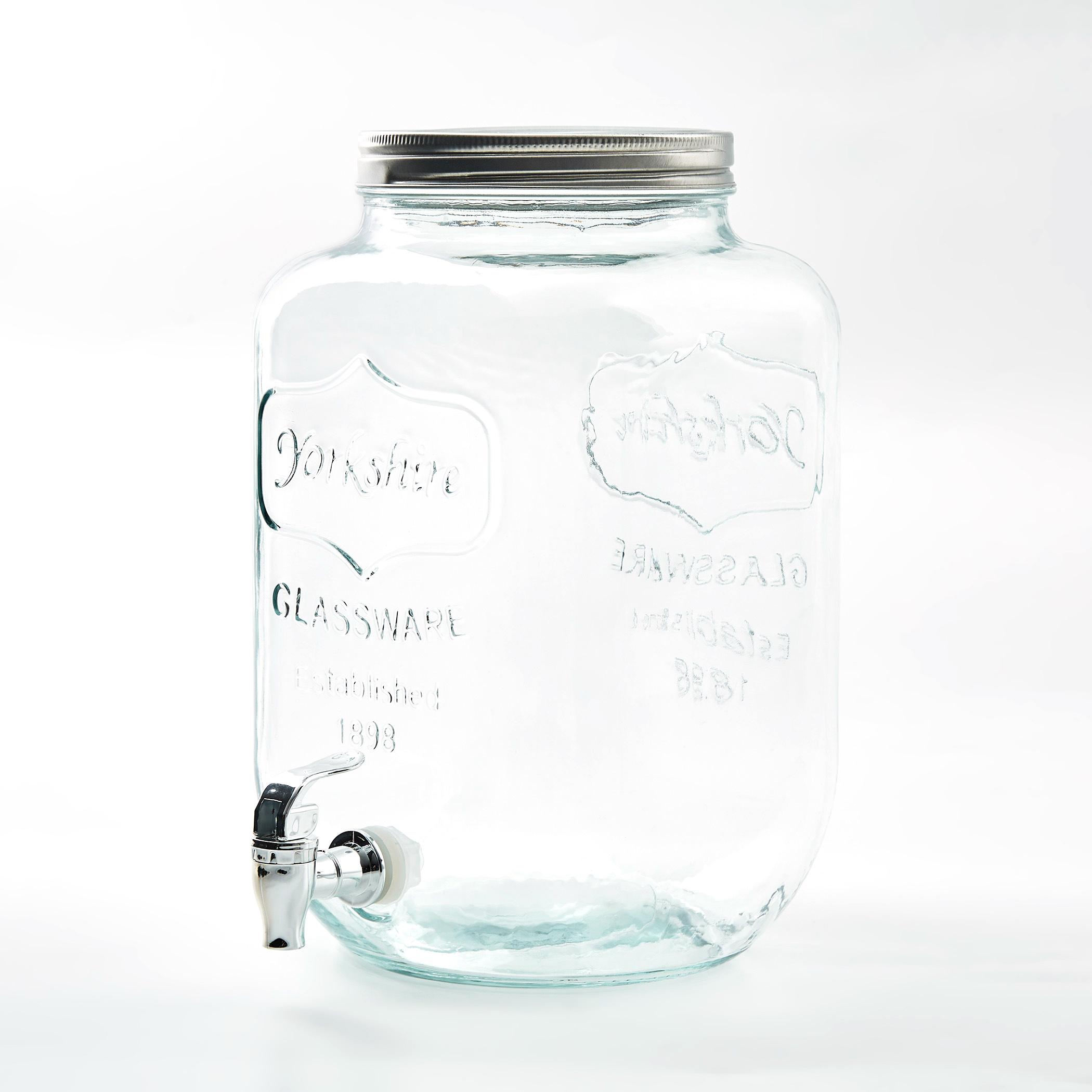 Infinity Cuba Glass Dispenser with Lid - 8L in Transparent