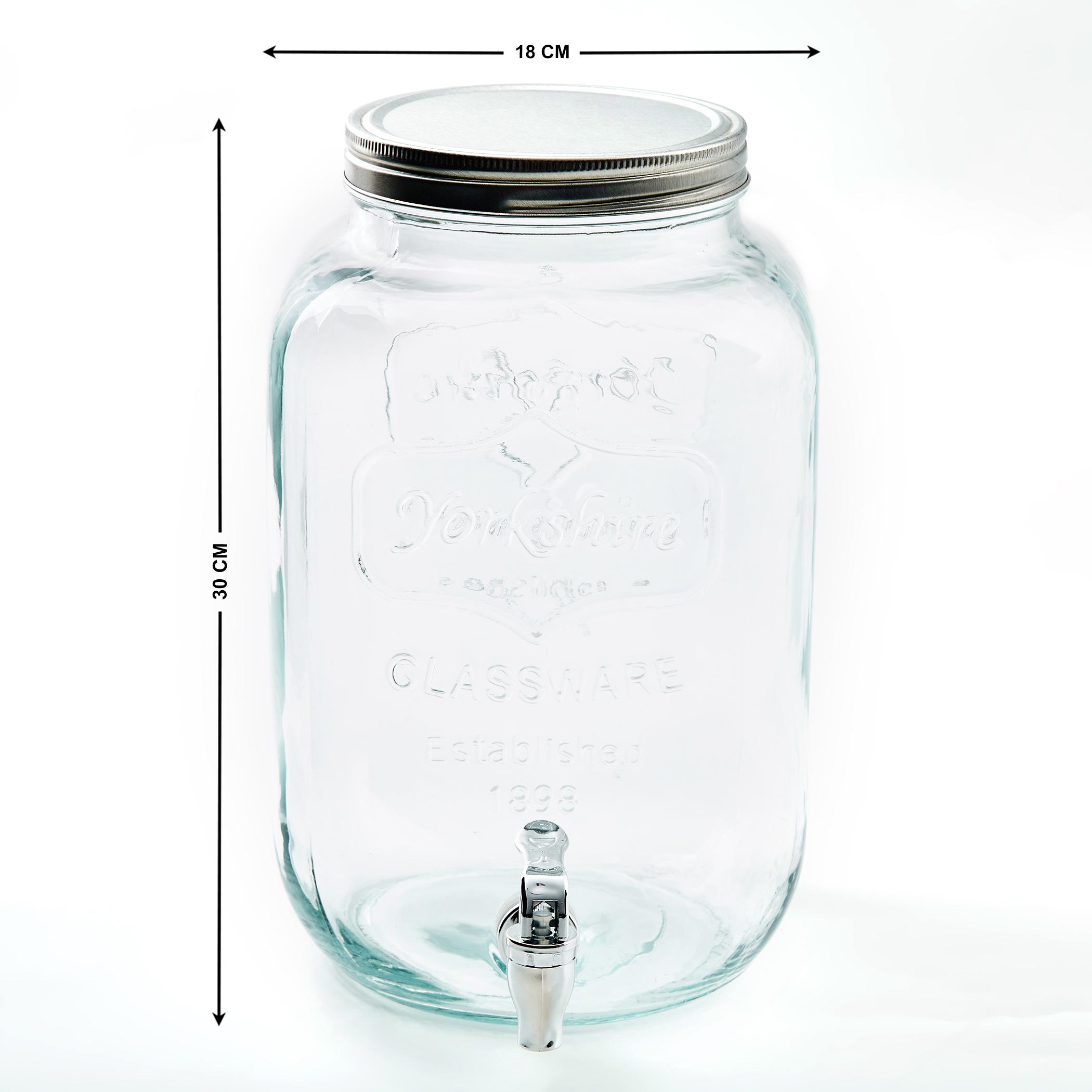 Infinity Cuba Glass Dispenser with Lid - 8L in Transparent