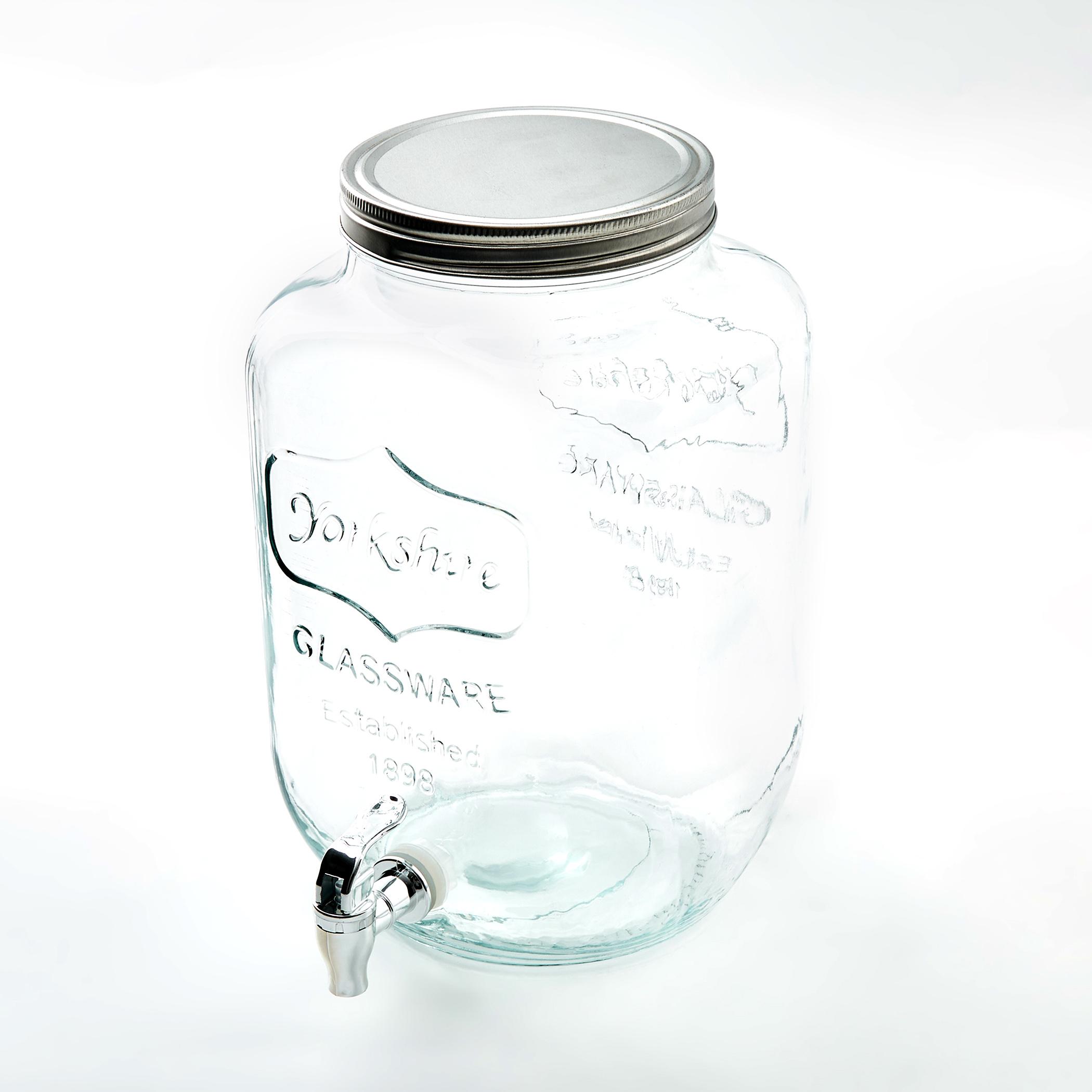 Infinity Cuba Glass Dispenser with Lid - 8L in Transparent