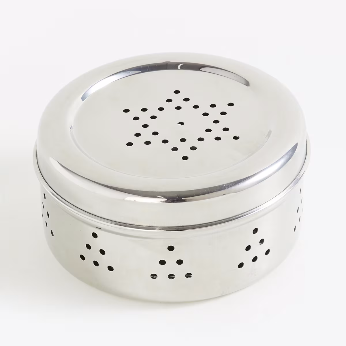 Glovia Stainless Steel Coriander Box with Grater in Silver