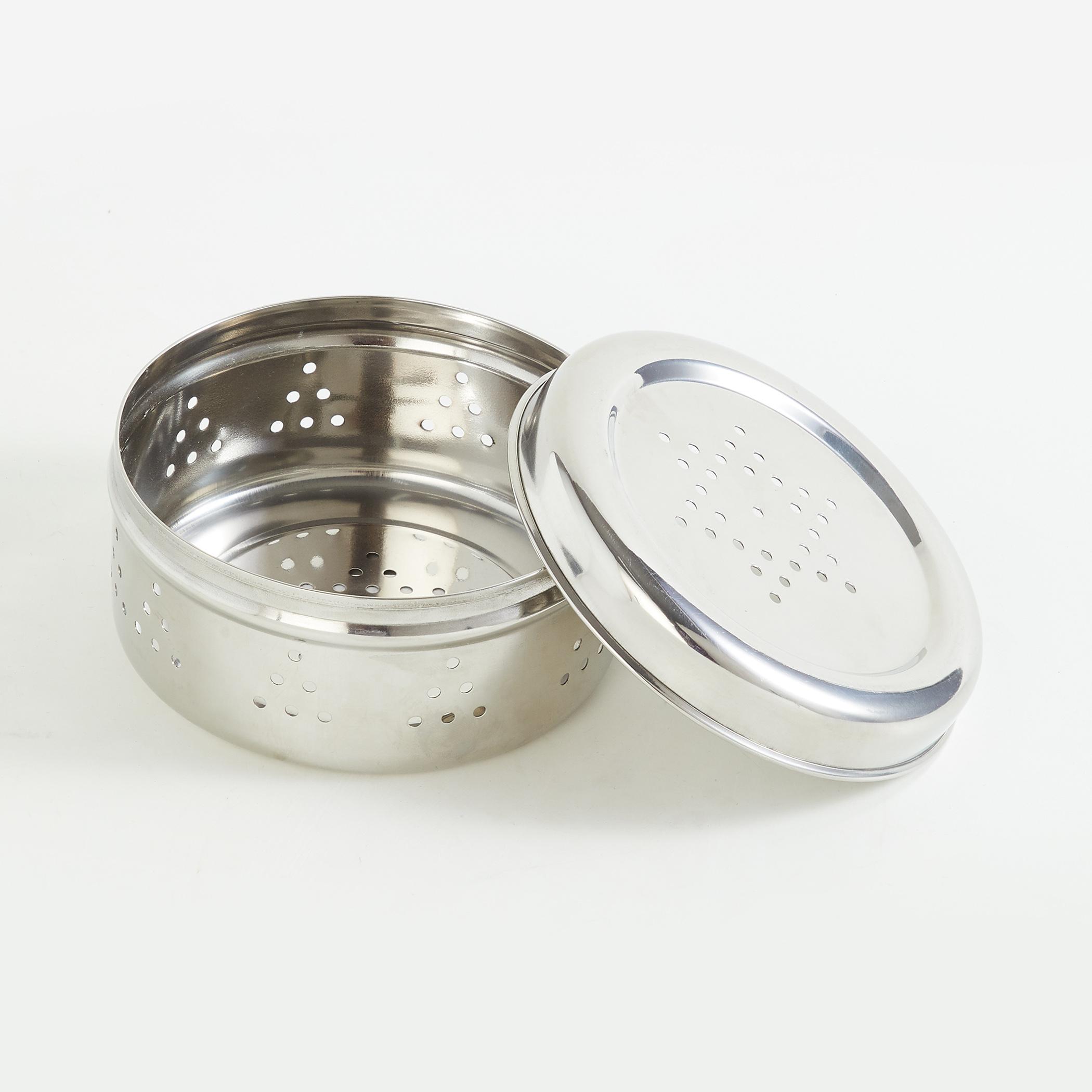 Glovia Stainless Steel Coriander Box with Grater in Silver