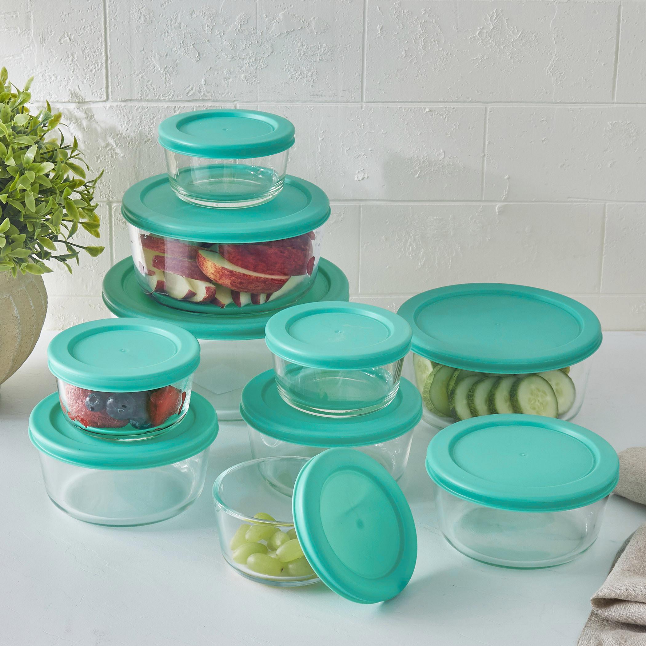 Siattle Aston 10Pcs Glass Jars Set in Teal