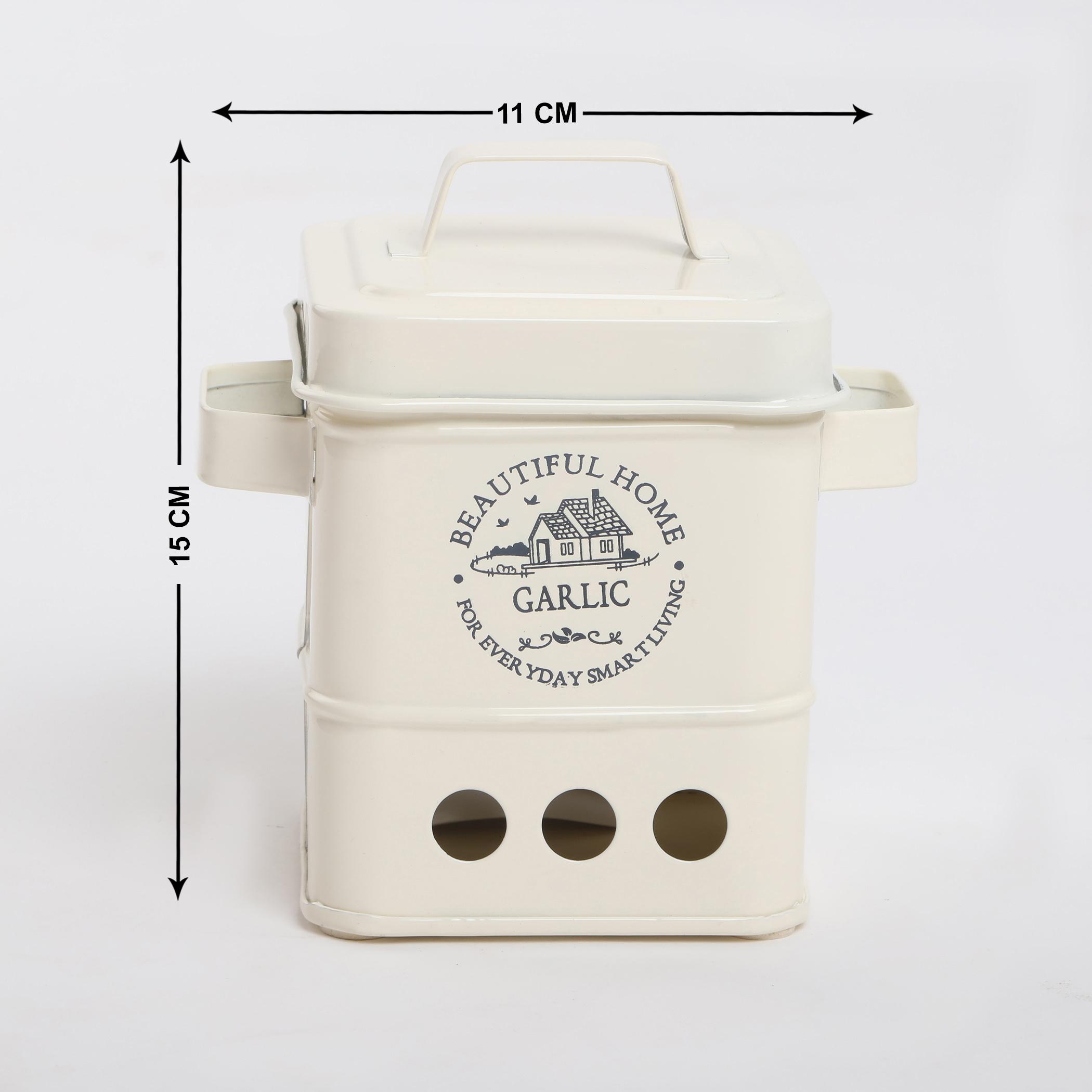 Mendo Iron Garlic Canister in Beige