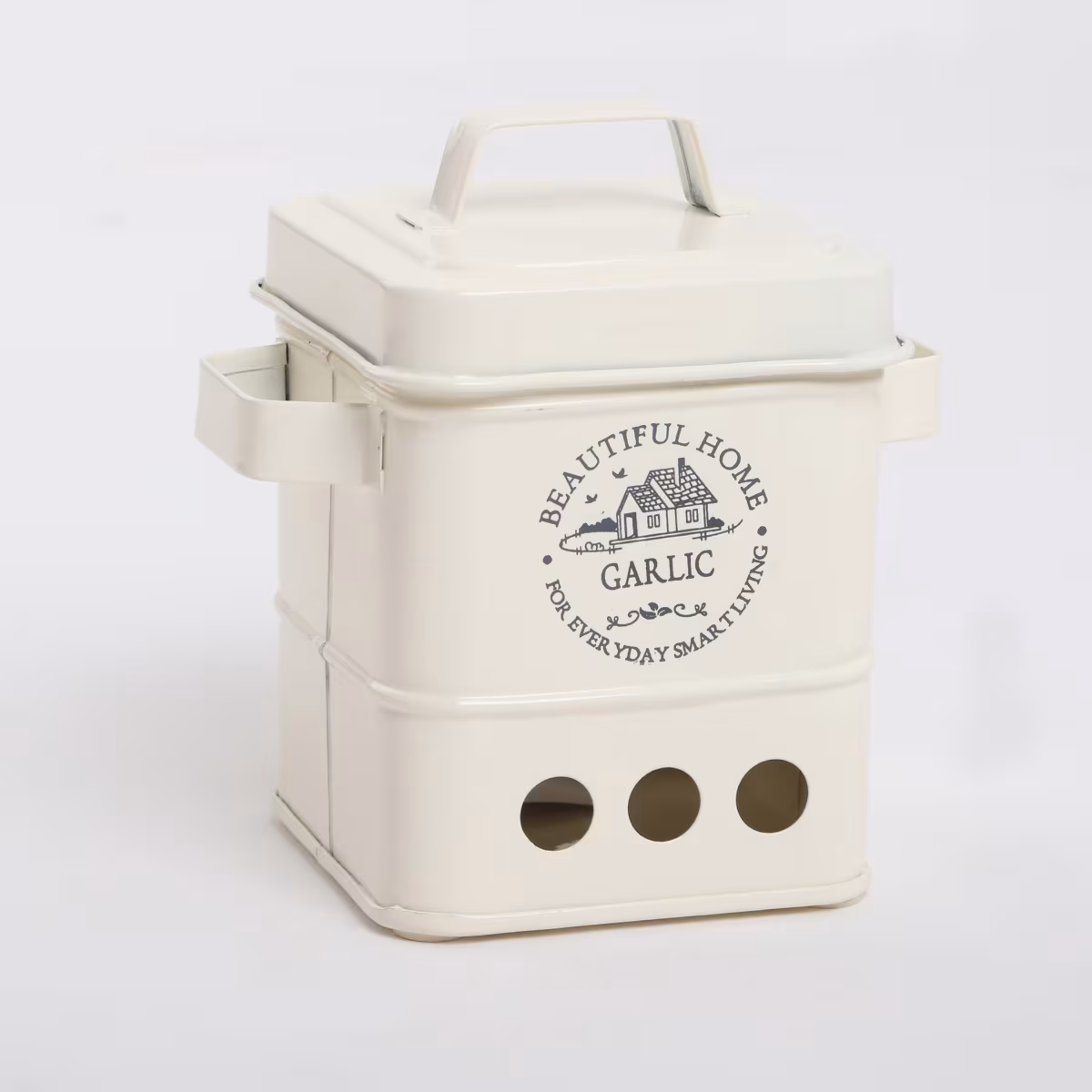 Mendo Iron Garlic Canister in Beige