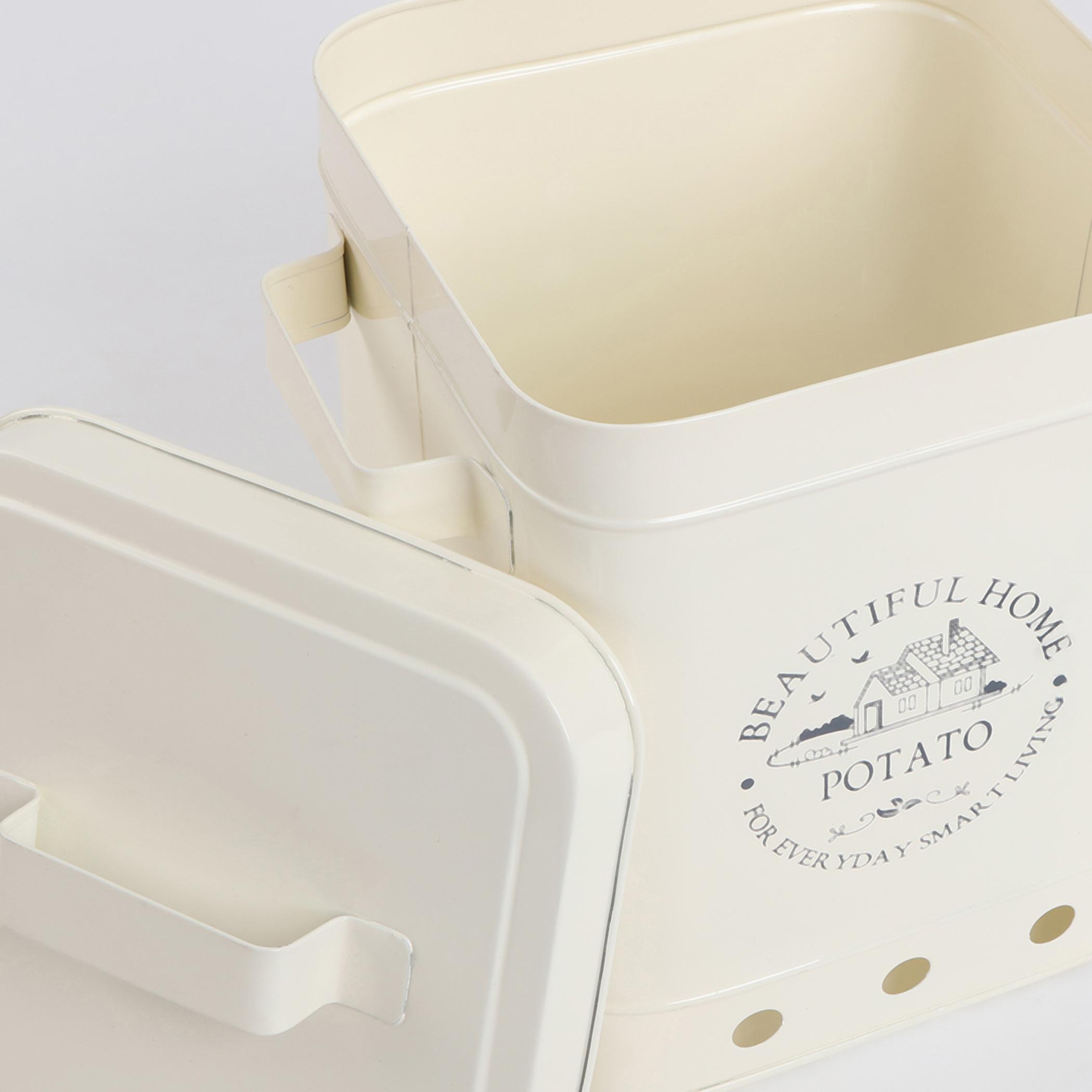 Mendo Metal Potato Canister in Beige