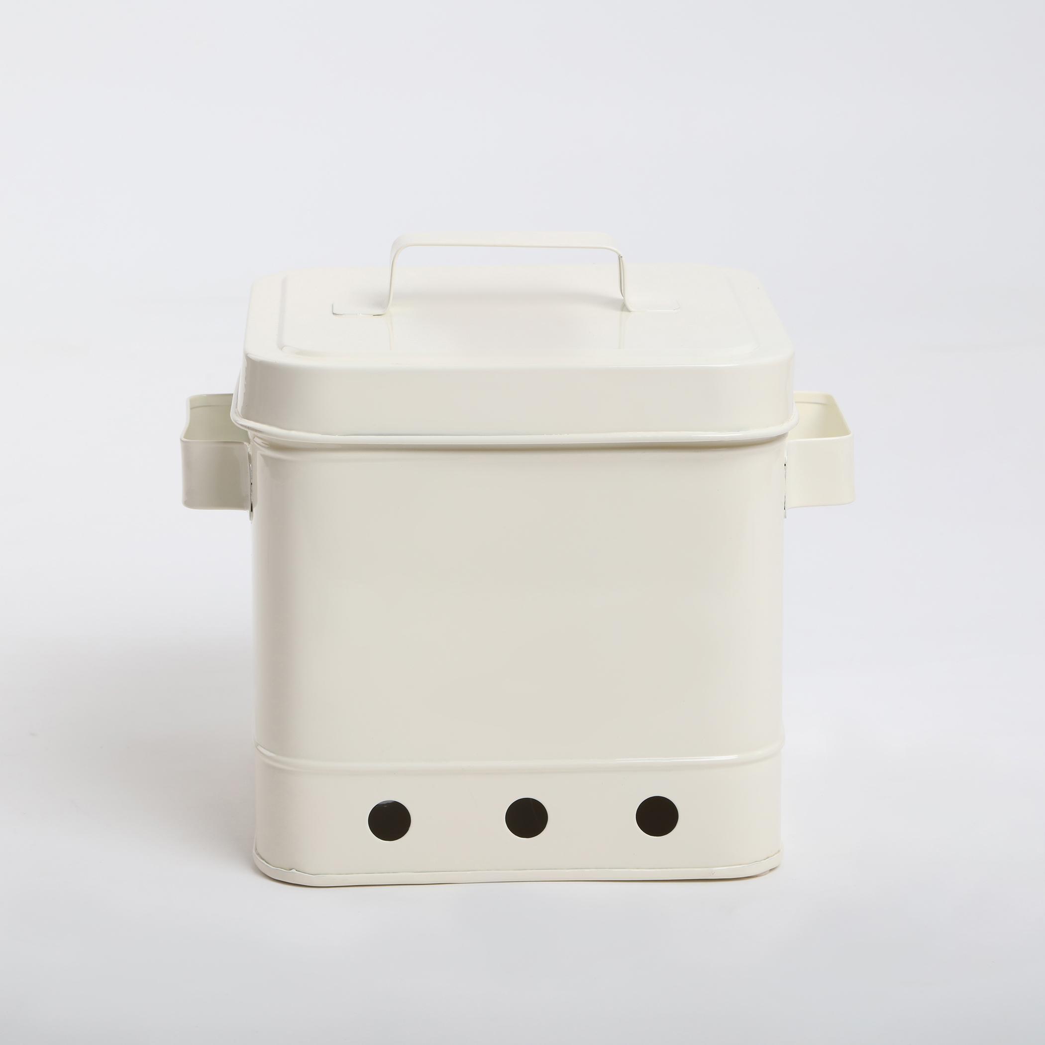 Mendo Iron Printed Onion Canister with Lid in Beige