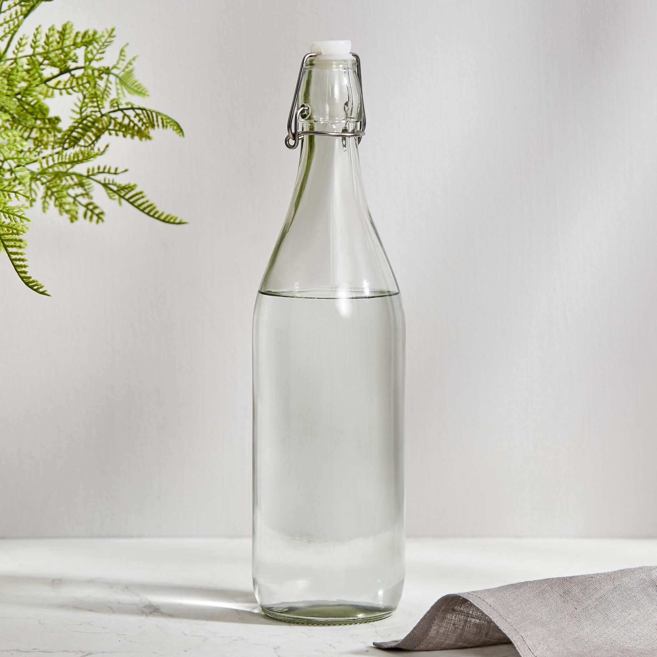Infinity Ardour Glass Water Bottle with Stopper - 1L in Transparent