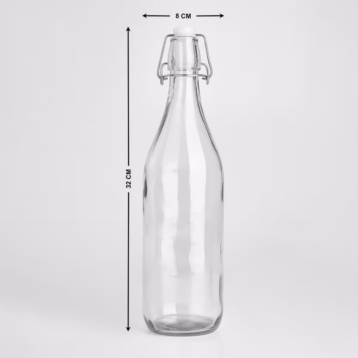 Infinity Ardour Glass Water Bottle with Stopper - 1L in Transparent