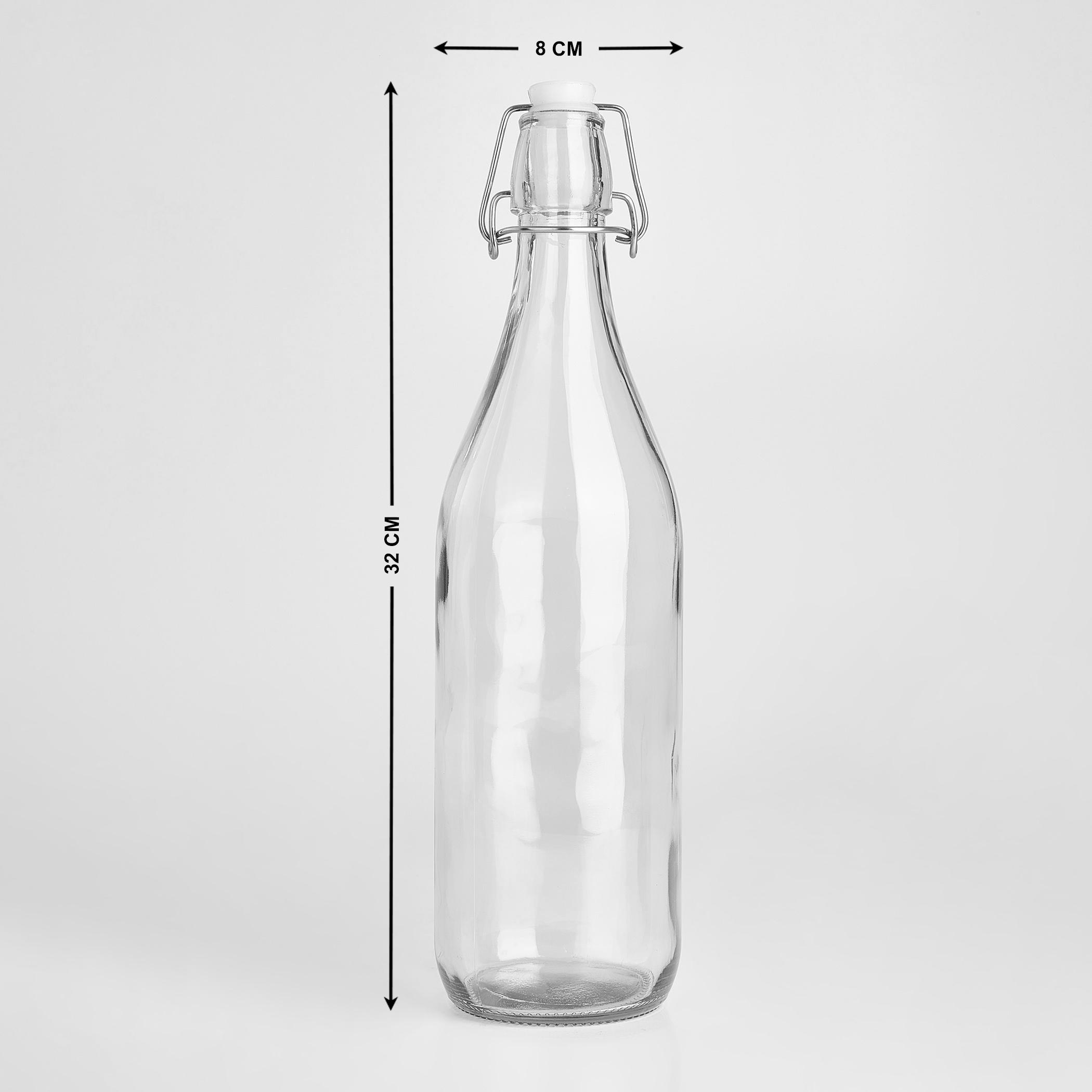 Infinity Ardour Glass Water Bottle with Stopper - 1L in Transparent