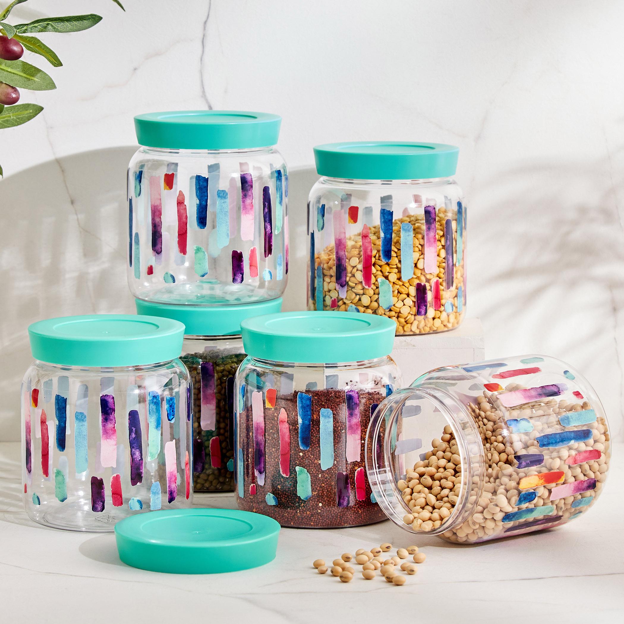 Corsica Set of 6 Storage Jars - 900ml in Teal