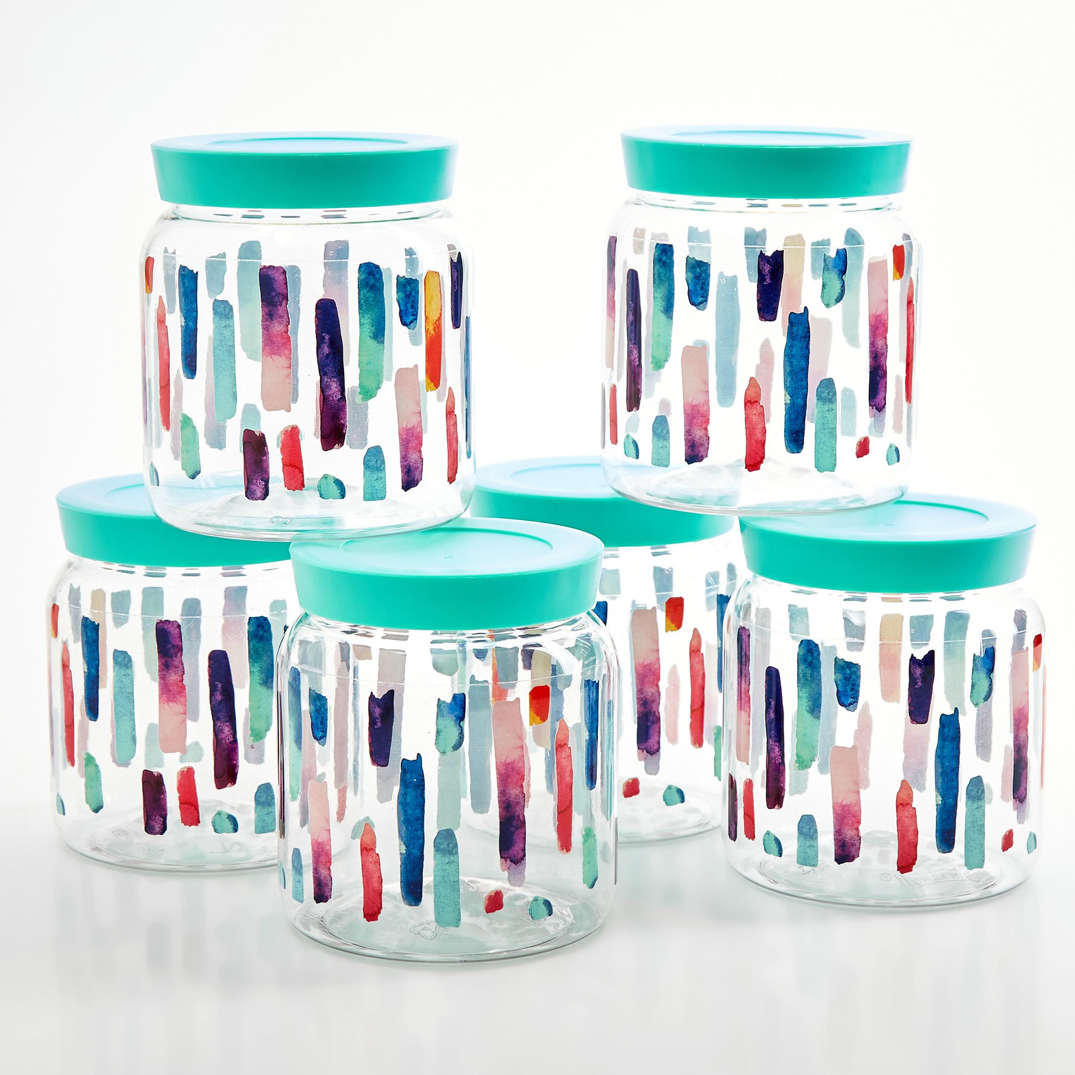 Corsica Set of 6 Storage Jars - 900ml in Teal